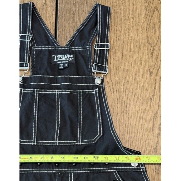 Tripp NYC Daang Goodman Darkstreet Goth Studded Bib Shortalls Women’s Sz S Black - Picture 10 of 14